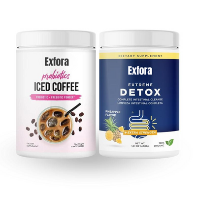 Exfora™ All Natural Piña Powder and Probiotics Iced Coffee