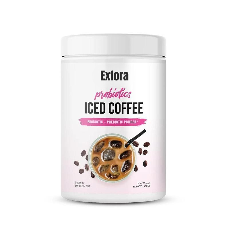 Exfora™ All Natural Piña Powder and Probiotics Iced Coffee