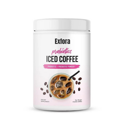 Exfora™ All Natural Piña Powder and Probiotics Iced Coffee